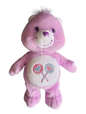 Care Bears Share Bear Plush 10” – Vintage 2002 Purple Collectible Stuffie